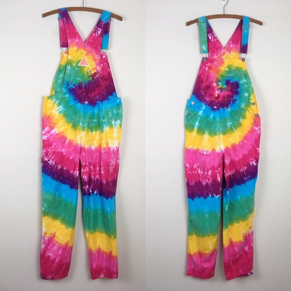 tie dye bib overalls